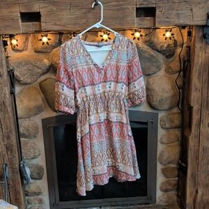 Vanity Multicolor Paisley Print Top - Rust, Cream & Blue